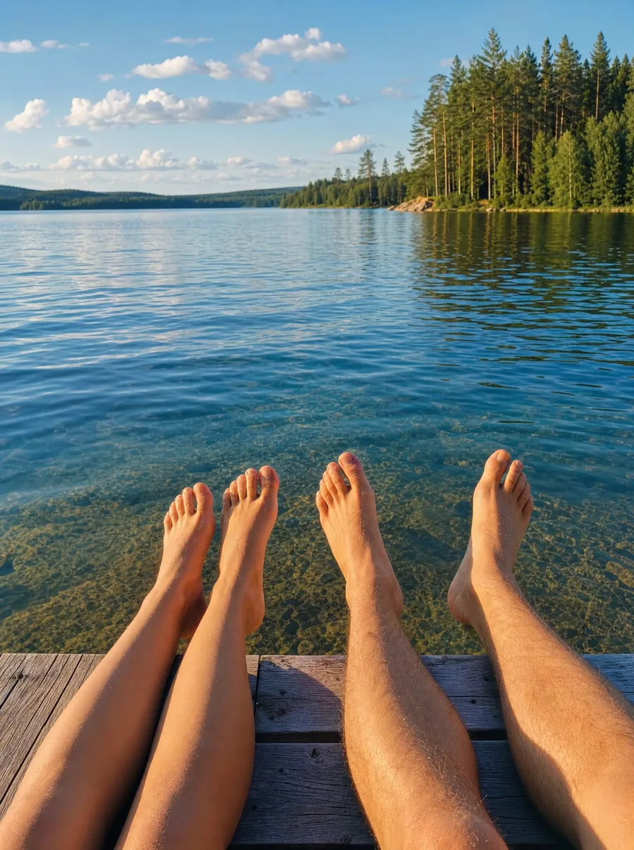Kesä, rannalla