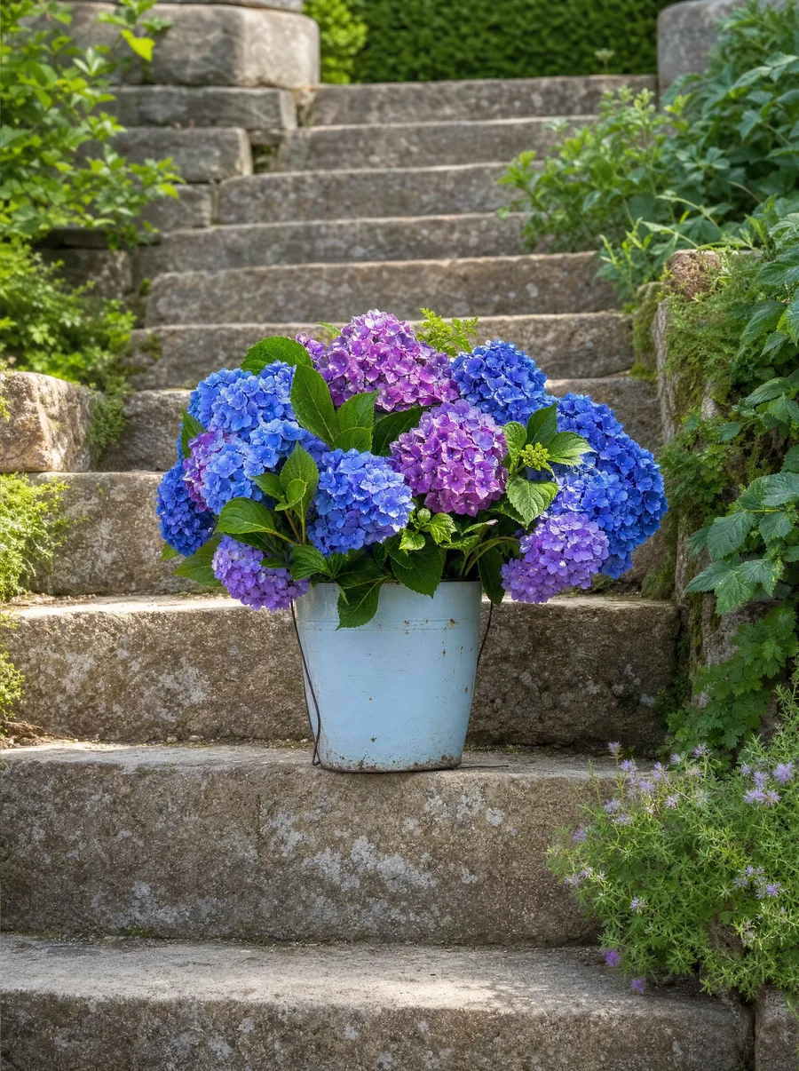 Hortensia, kimppu sommittelu
